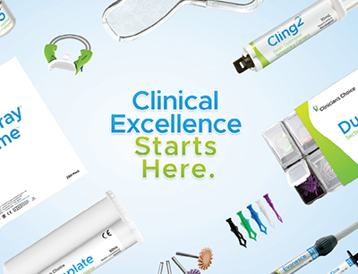 Assortment of Products with "Clinical Excellence Starts Here." tagline