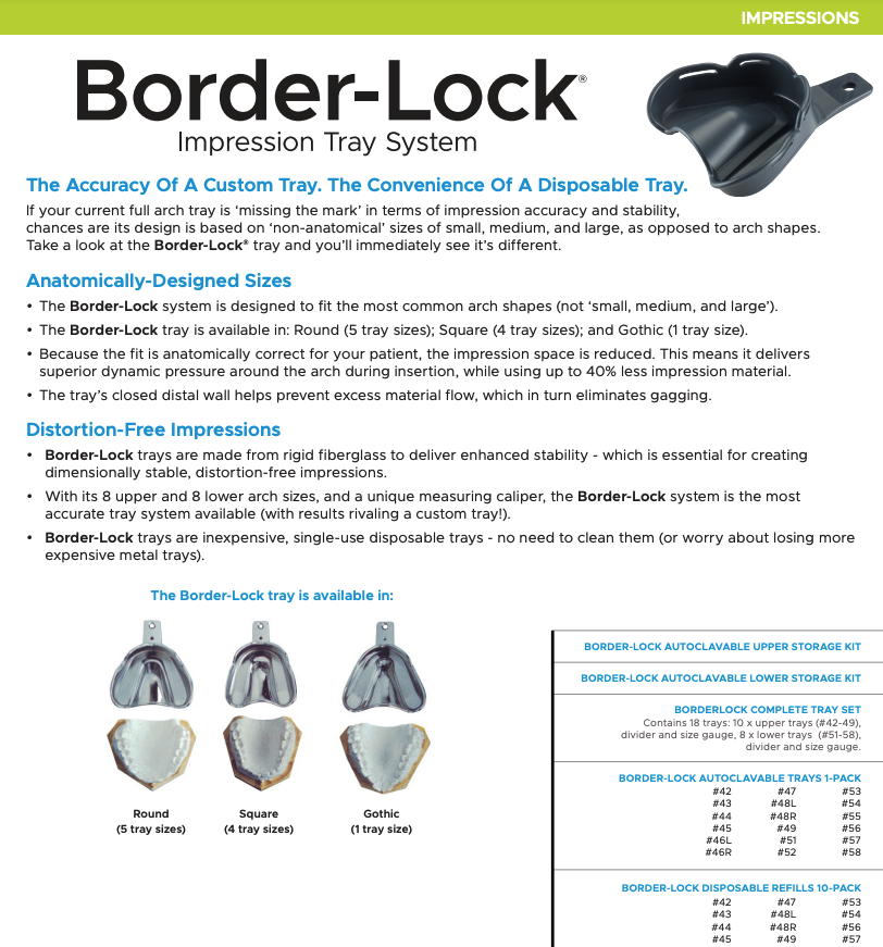 Border-Lock® porte-empreintes thermoformable perforé pour édenté inférieur  - n.22